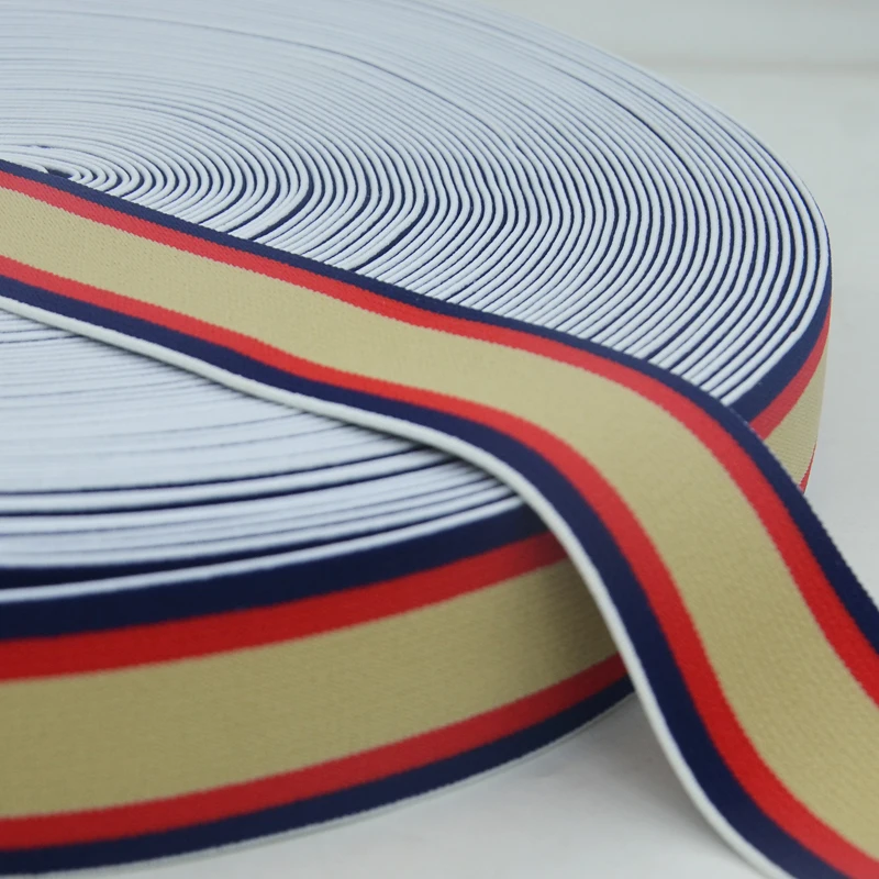 5 ярдов размер 4 см нежная эластичная лента в темно-синюю красную бежевую полоску