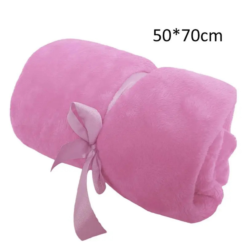 pink 5070CM Однотонное мягкое одеяло ярких цветов, многофункциональное одеяло, теплое Коралловое Клетчатое одеяло для путешествий, фланелевый диван для кровати и спальни - Цвет: pink 5070CM