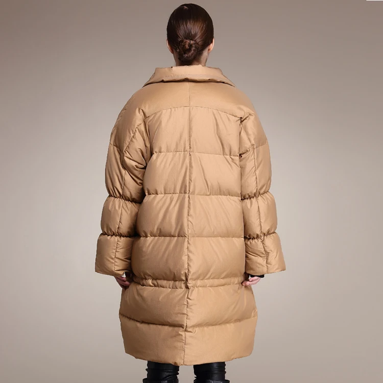 Для женщин Роскошные 90% белое пуховое пальто плюс размеры Длинные парки|parka down|parka