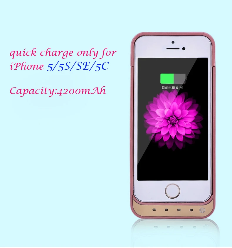 Charger case for iPhone 5 5C 5S SE 4200mAh backup Battery Case Charging Power Bank Portable External phone | Мобильные телефоны и