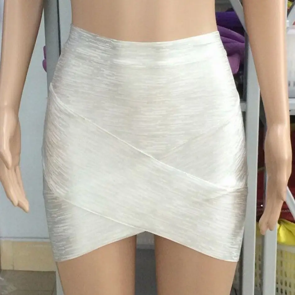 

2020 Women Sexy Gold Silver Bandage Skirts Good Stretch Mini Bodycon Pencil skirt Elegant Lady Club Evening Party Wholesale