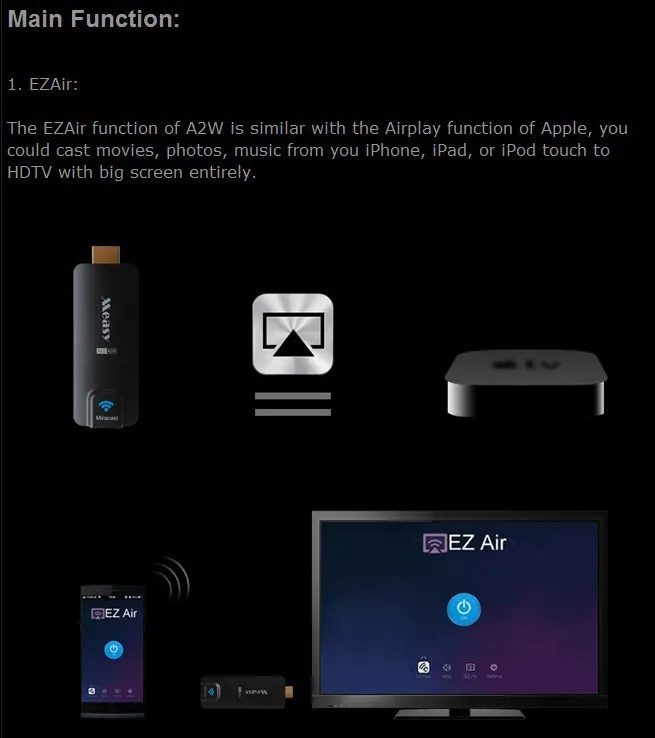 Последний! Measy Miracast Беспроводной ТВ приемник ключа WI-FI Chromecast AirPlay EZCast A2W 1080 P HDMI