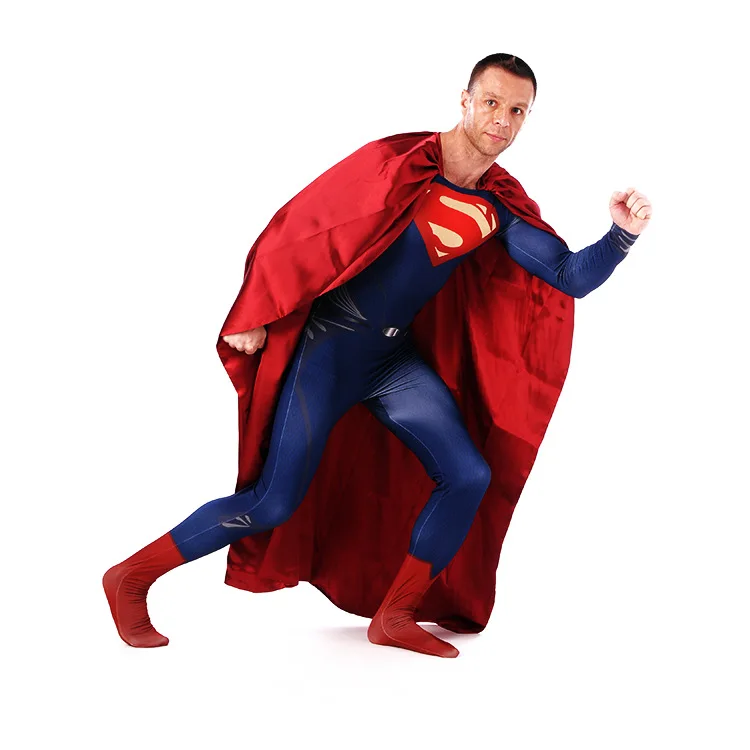 Горячая распродажа человек Сталь Косплэй костюм супергероя зентай облегающий