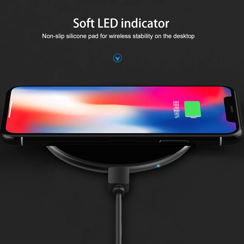 Беспроводное зарядное устройство Ascromy 10 Вт Qi для быстрой зарядки Samsung Galaxy S10 S9 S8 Plus