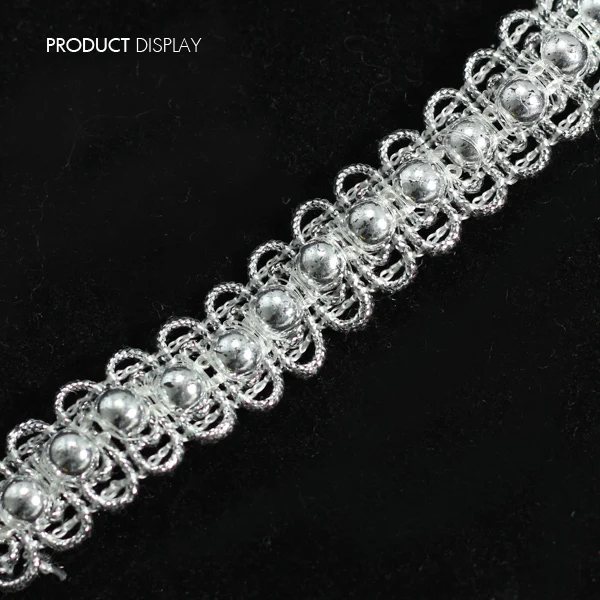 Серебристые Стразы с бисером плетеная аппликация лента украшенная кружевом 15 мм