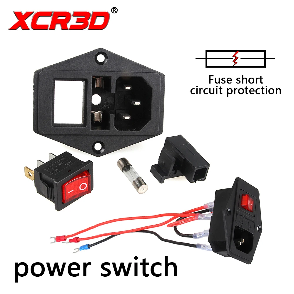 XCR3D выключатель питания 3D принтеры аксессуары 220V/110V 10A плавкого предохранителя