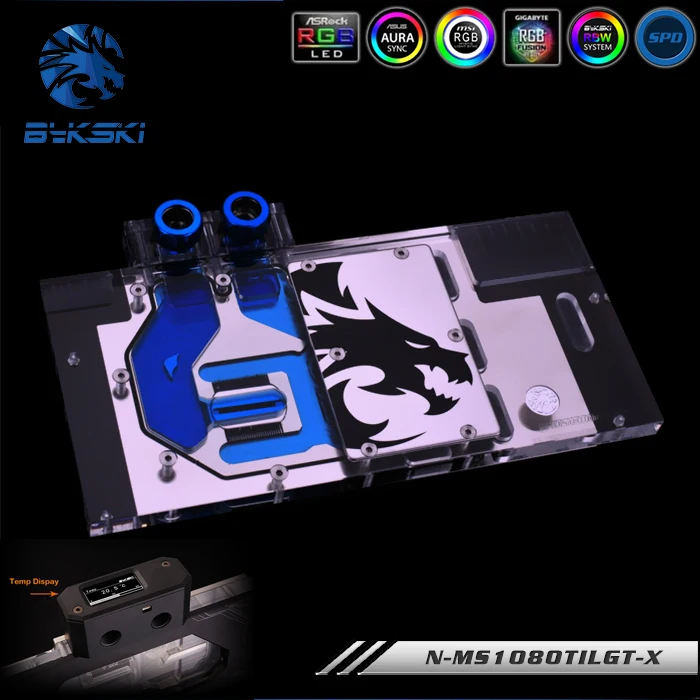 Bykski N MS1080TILGT X RGB VGA полное покрытие блок водяного охлаждения для MSI GeForce GTX 1080 Ti Lightning