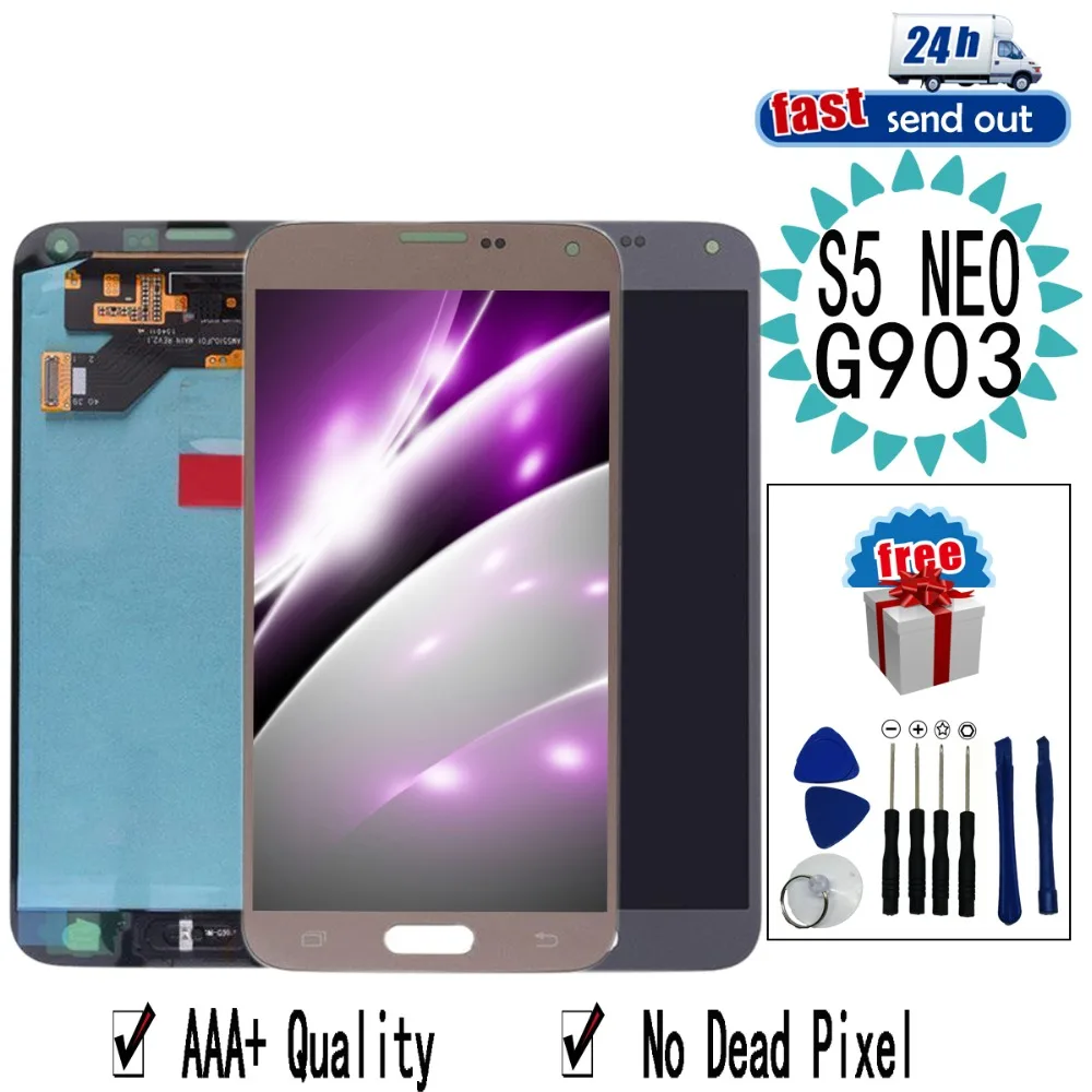 AMOLED G903F LCD For SAMSUNG Galaxy S5 Neo G903 Display Touch Screen Tested Digitizer Assembly S5Neo | Мобильные телефоны и
