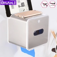 waterproof toilet paper holder shelf plastic creative tissue roll paper box decorative paper towel holder wall mounted nail free
