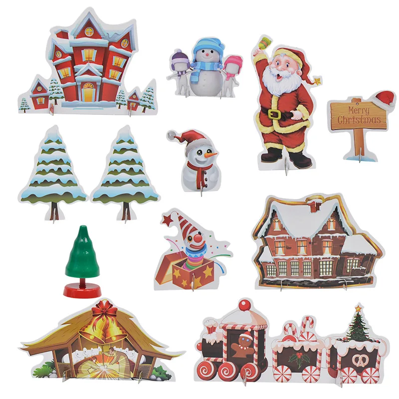 Паровой поезд с подсветкой и звуком санта клауса имитация электрического дыма