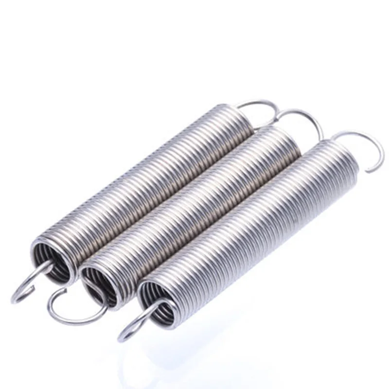 

1pcs 1.2mm Wire diameter Stainless steel Open hooks Tension spring hook springs Outer diameter 10mm 70mm-120mm Length