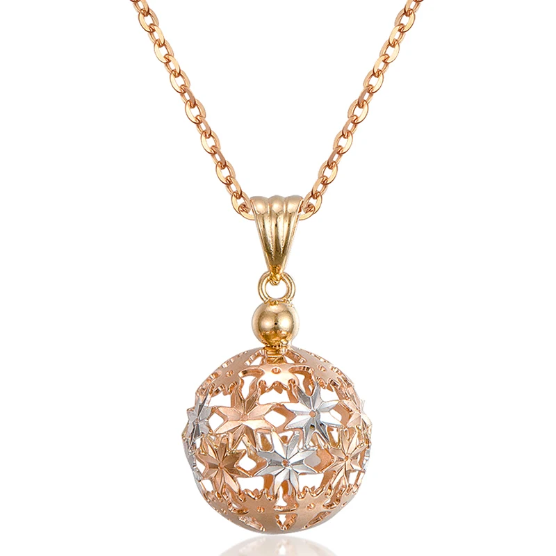 

New AU750 Gold Pendant Women Hollow Ball Pendant 1.4g