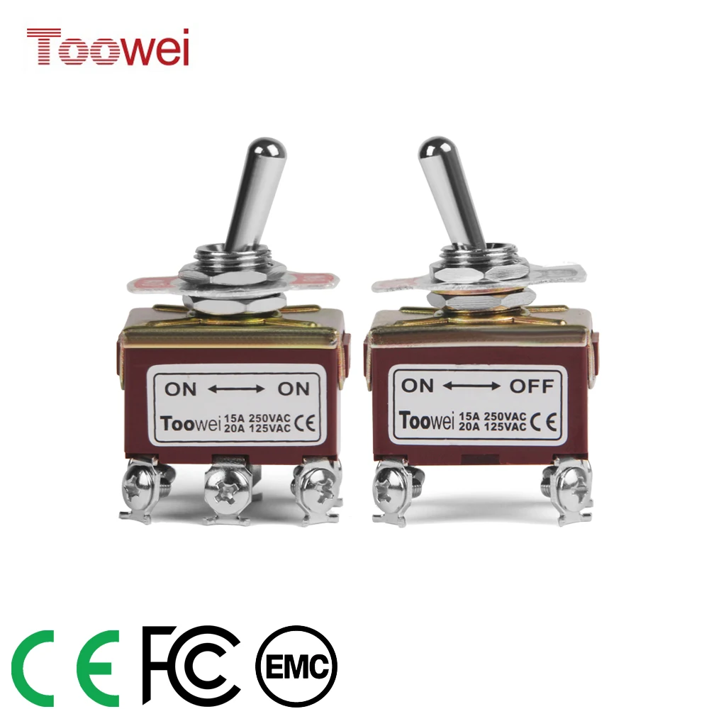 Тумблер 15A 250V 20A 125V DPST DPDT 4 6 Pin винт типа вкл/Выкл Вкл/Выкл/вкл CE FCC EMC сертификат для