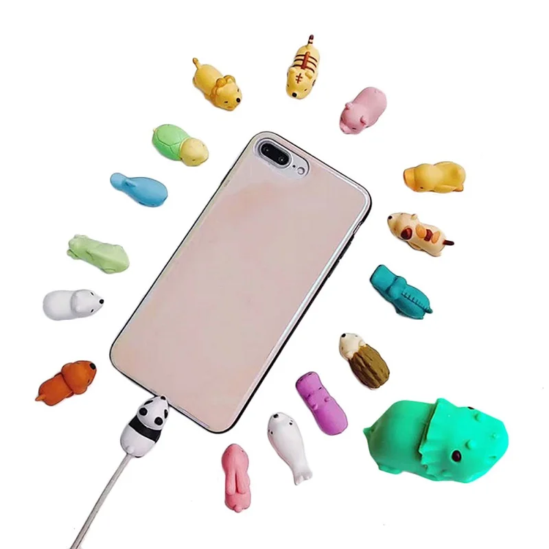 LISM Cute Cartoon Cable Protector For iPhone X 7 8 XR Winder Protective Case Saver Mouse Headphone Earphone Cover Organizer | Электроника
