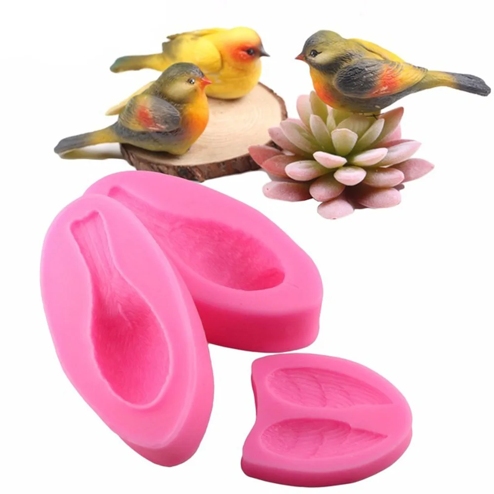 

3 шт./компл. 3D птица инструменты для украшения тортов из мастики Sugarcraft силиконовые формы для торта