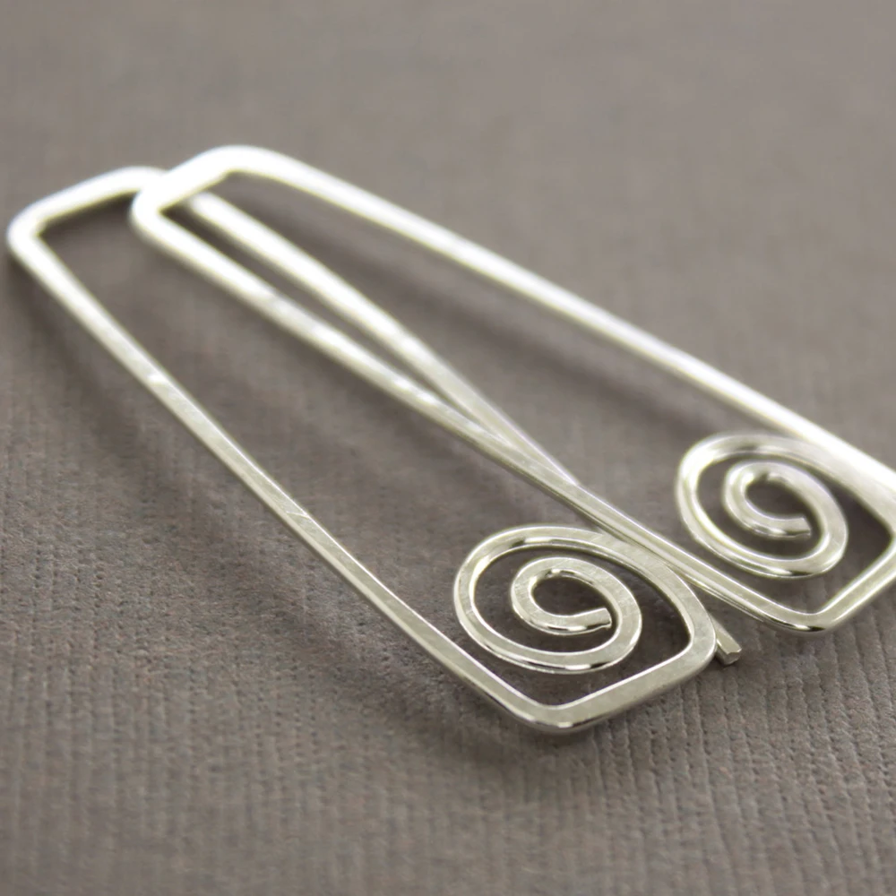 

Женские квадратные серьги в стиле бохо, Винтажные серьги ручной работы из серебра 925 пробы и золота