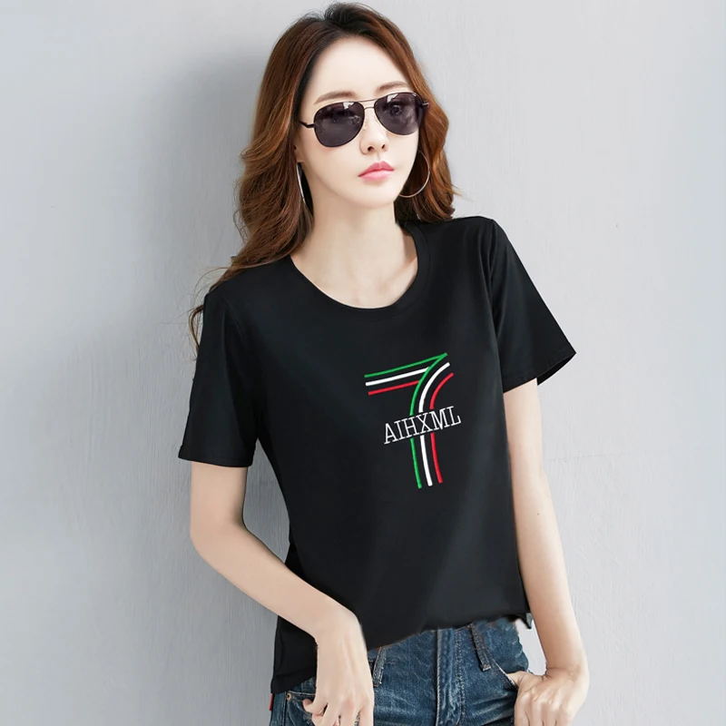 Оптовая продажа лето 2019 модная женская футболка со смайликом свободного размера