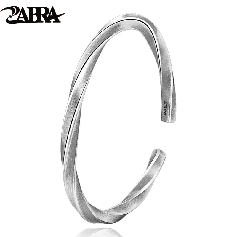 ZABRA 925 Серебряный браслет для мужчин, винтажный панк-рок браслет из стерлингового серебра для женщин, открытые браслеты и браслеты, мужские ювелирные изделия