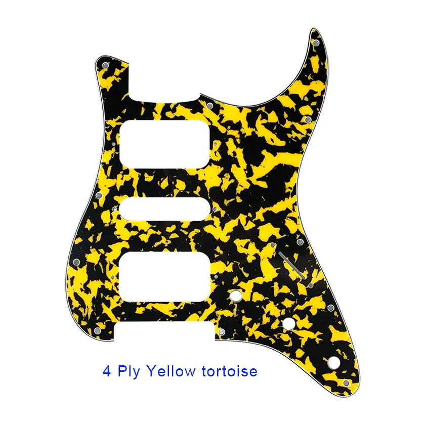 4ply yellow tortoise Pleroo Аксессуары для гитары 11 Отверстие под винт накладку для Fender Stratocaster США/Мексиканская Стандартный ST HSH Guitarra царапинам плиты - Цвет: 4ply yellow tortoise