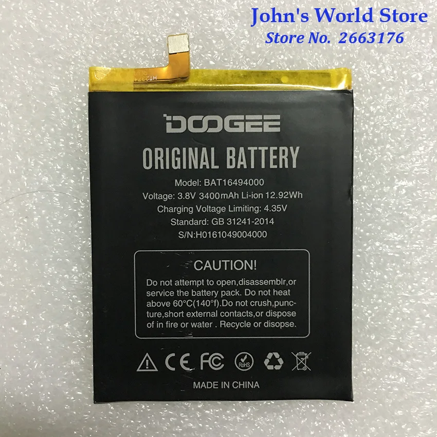 100% Новые оригинальные Doogee F7 Батарея BAT16494000 Замена 3400 mAh смартфон Запчасти