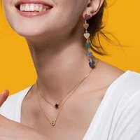 hibride new geometric heart shape zirconia dangle earrings fashion women gold color jewelry for party baroque design e 616