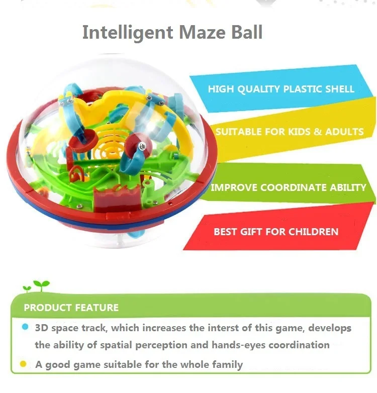 

3D Maze Ball Maze Puzzle Child Child Ball Maze Intelligence Ball Balance Game and Puzzle Educational Toy Gift
