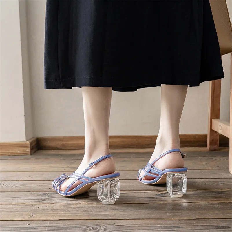 

Dilalula Women Elegant Concise Sandals Weomen Crystal High Heels Summer Party Sexy Sandals Ladies Shoes Woman Dating Shoes