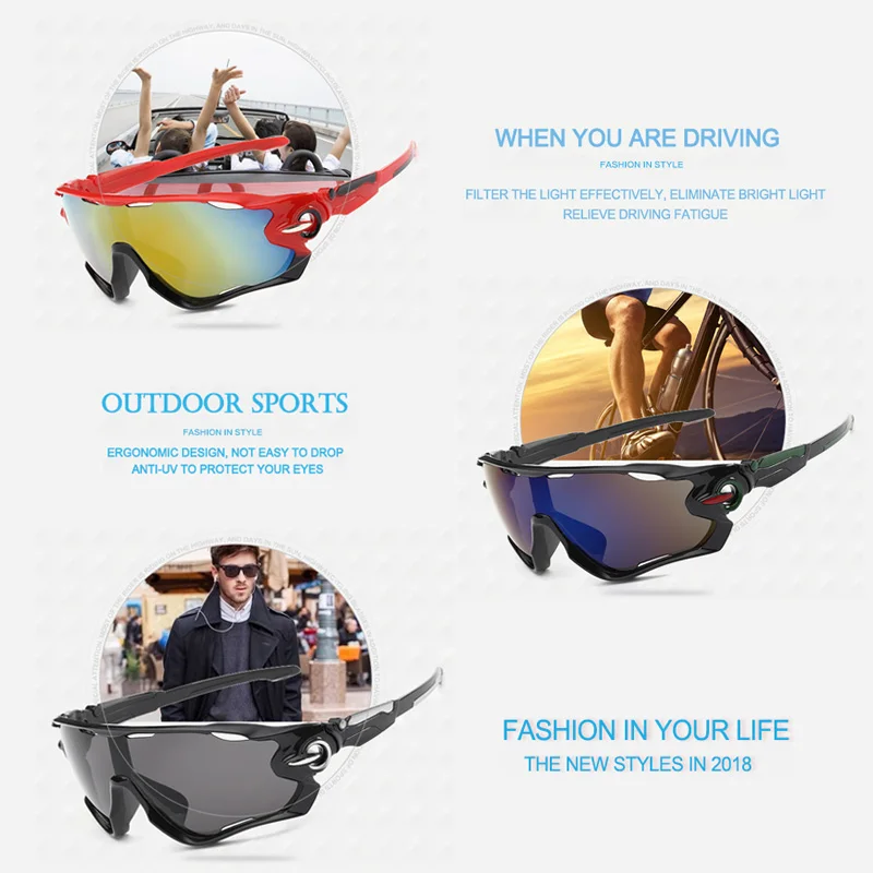 Polarized Bicycle glasses Cycling Comfortable equipment bike UV400 proof outdoor sports sunglasses male Unisex | Спорт и развлечения