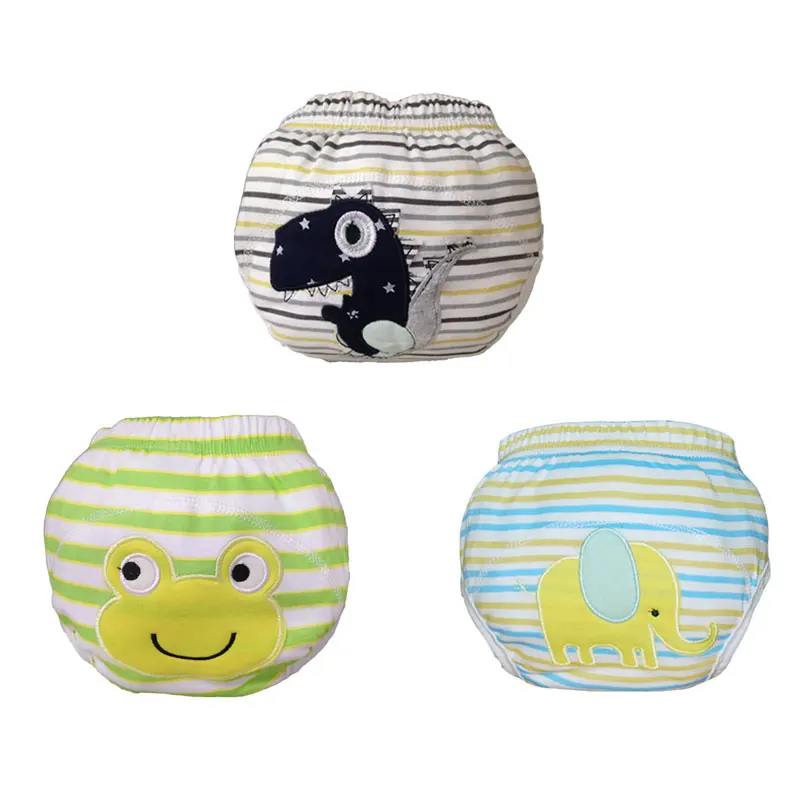 3 Pcs New Cute 100% Cotton Girls Reusable Toilet Potty Training Pants Breathable Baby Underwear Washable Cloth Diaper Nappies