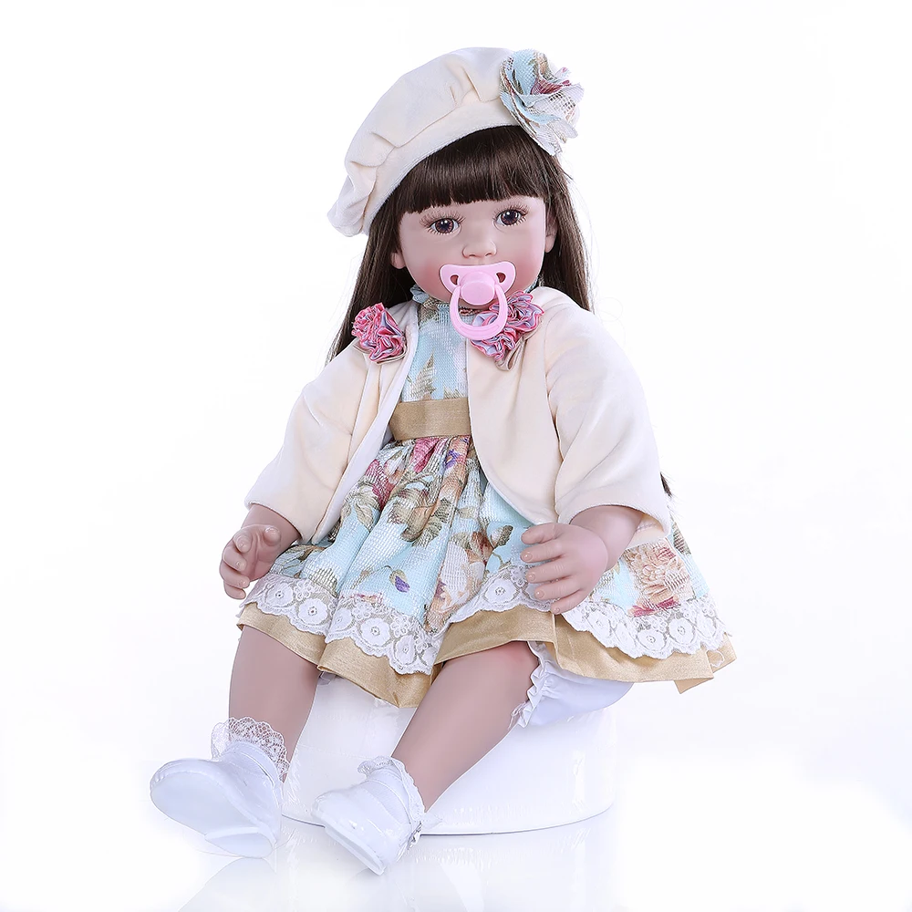 Кукла NPK силиконовая Реборн гибкая виниловая Кукла-младенец с длинными