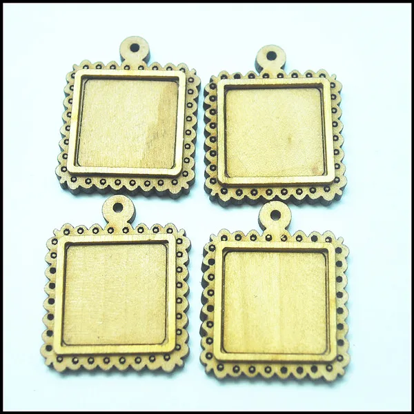 

10pcs nature wooden cabochons wooden beads wooden pendants for diy jewelry making accessories square shape 20x20mm wooden cabs
