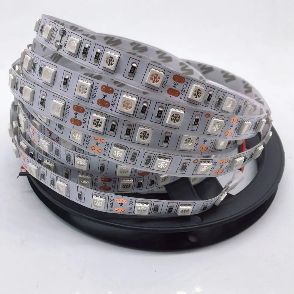 УФ светодиодный полосы света 5050 SMD 60 светодиодный s/m 395-405nm ультрафиолетовым излучением светодиодный Диодная лента фиолетовый гибкие светодиодные ленты лампы для DJ флуоресценции