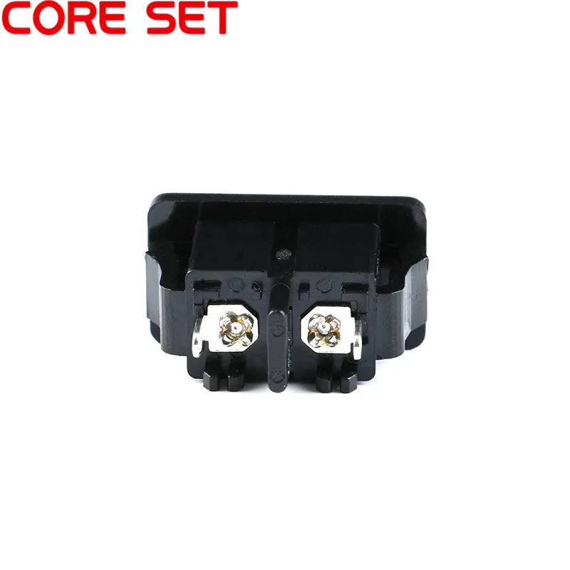 5 шт. AC250V 2.5A IEC320 C8 Мужской 2 шпильки черный Мощность на входе Разъем Панель встроенный