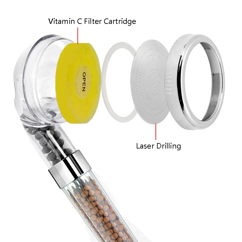 

VEHHE Vitamin C Filter Cartridge SPA Anion Shower head Skin Care Lemon/Lavender Scent Skin Care Handheld Perfume Showerhead