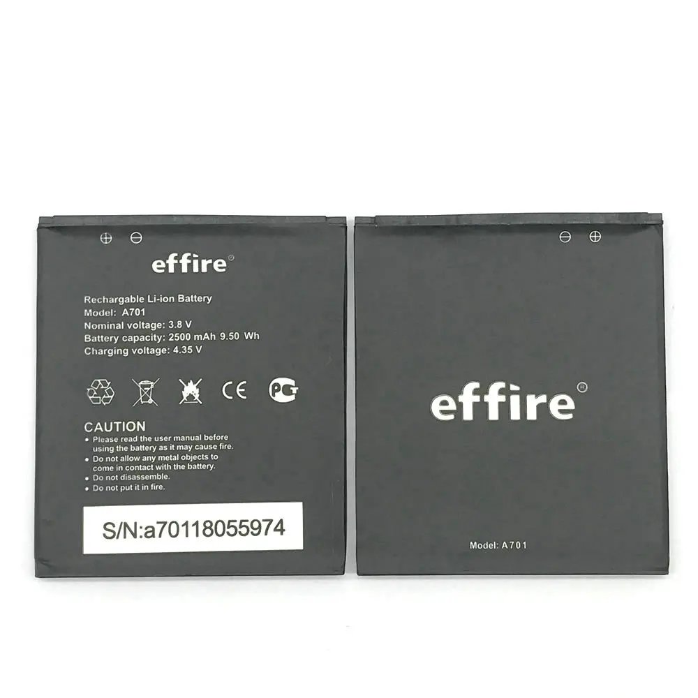 Высококачественный аккумулятор A701 2500 мАч для телефона effire A7 + код