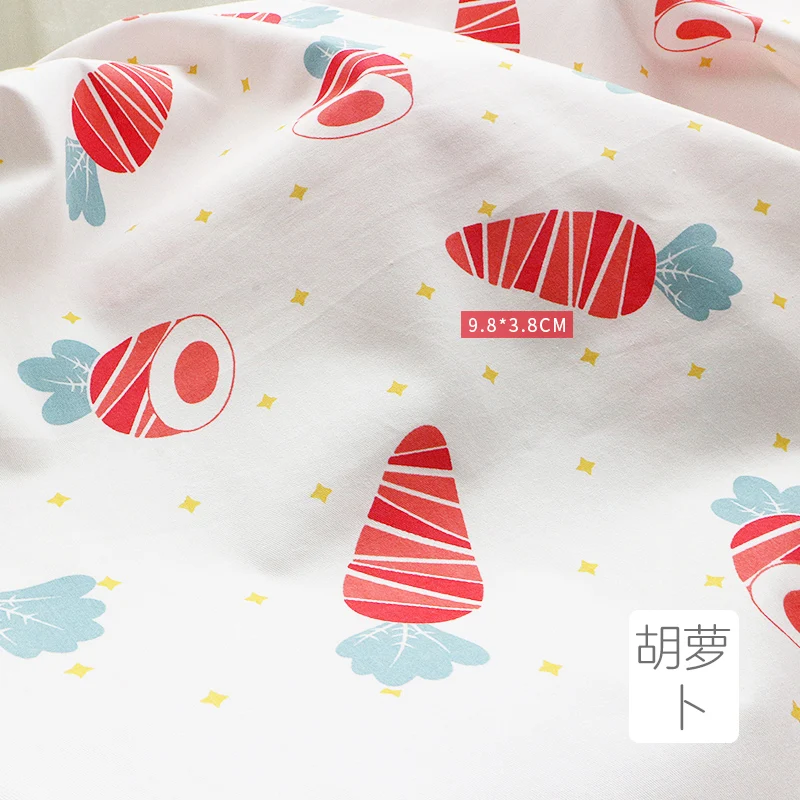 160CM*50CM baby newborn cotton cloth cartoon crown pig fabric for DIY kids nursey bedding quilting baby apparel handwork fabric