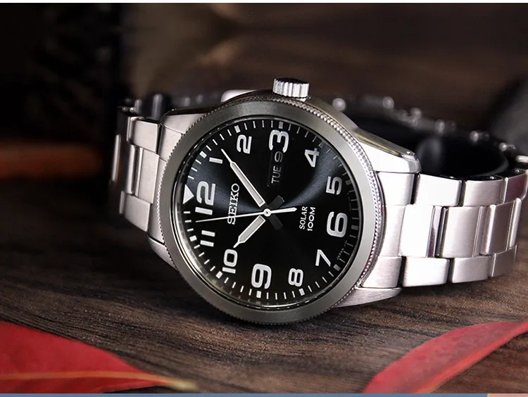 Оригинальные кварцевые часы SEIKO 5 с английским календарем, светящиеся спортивные мужские часы на солнечной энергии, повседневные водонепроницаемые часы 10 бар, гарантия