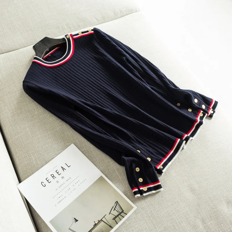 New winter women's clothing European and American high-end boutique All wool color stripe edge knitting coat | Женская одежда