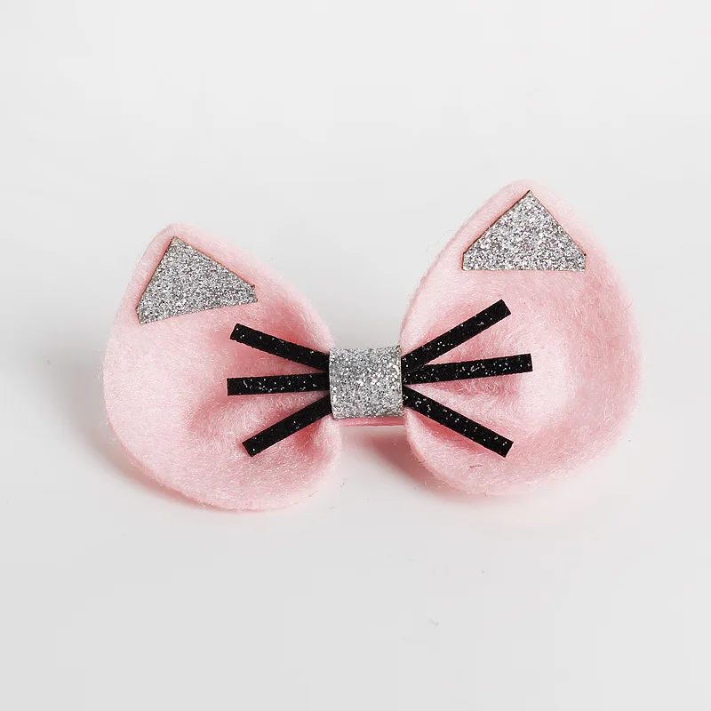 Симпатичная блестящая заколка в виде спящего кота розовая серая красная черная