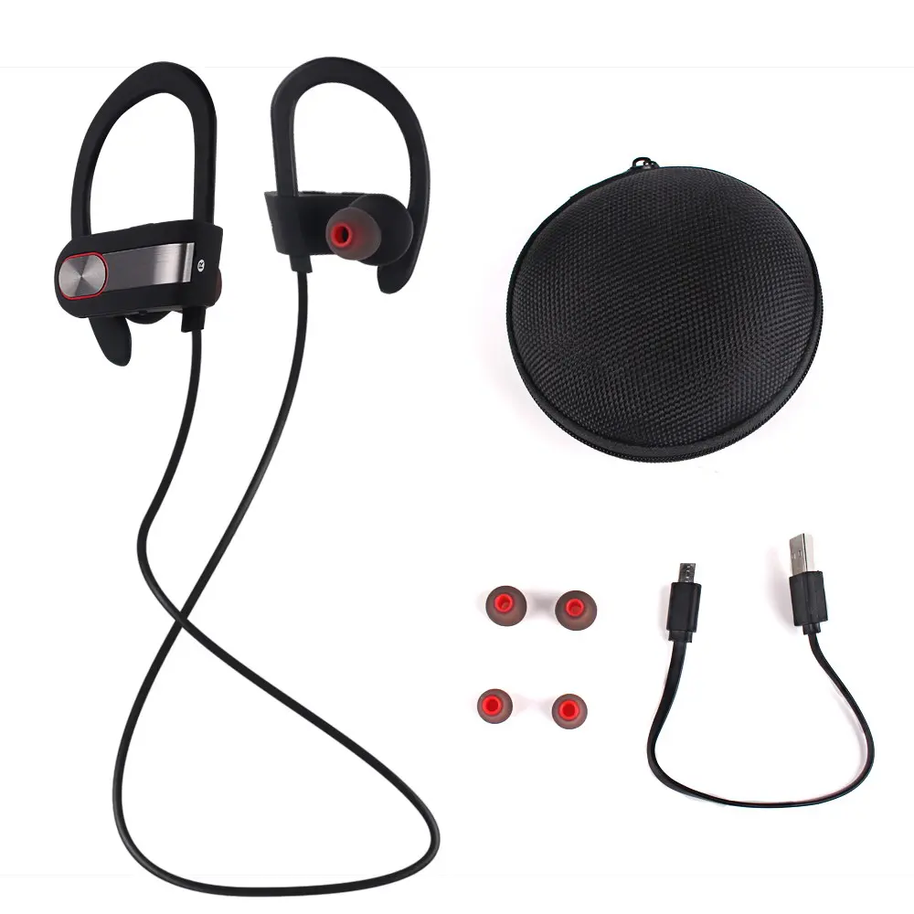 Беспроводные наушники Bluetooth 4 1 спортивные в ухо с микрофоном для телефона iphone