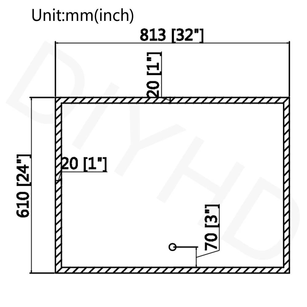 W32 H24 DIYHD коробка рассеиватели со светодиодной подсветкой зеркало для ванной комнаты туалетный столик квадратное настенное крепление для ванной комнаты сенсорный светильник - Color: W32 H24
