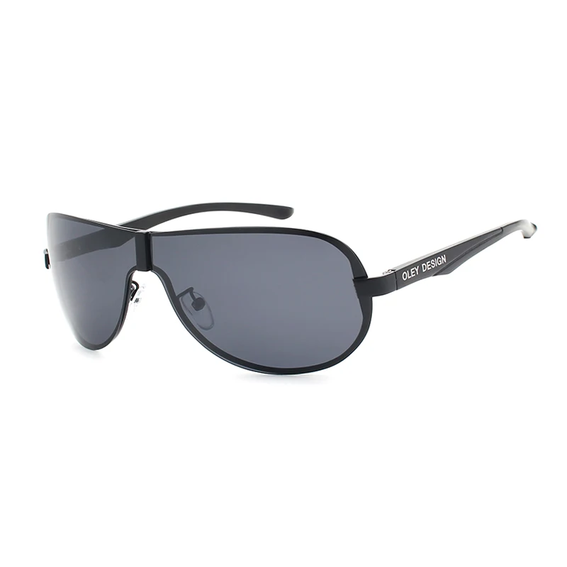 YA494 C1 Black Gray OLEY, брендовые Мужские поляризационные солнцезащитные очки, большая оправа, без полей, классические, пилот, солнцезащитные очки, для улицы, для вождения, с антибликовым покрытием, UV400, очки - Цвет линз: YA494 C1 Black Gray