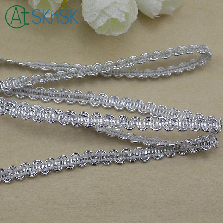 2 ярда/партия серебристые золотые кружевные ленты s образная Одежда Ткань тесьма
