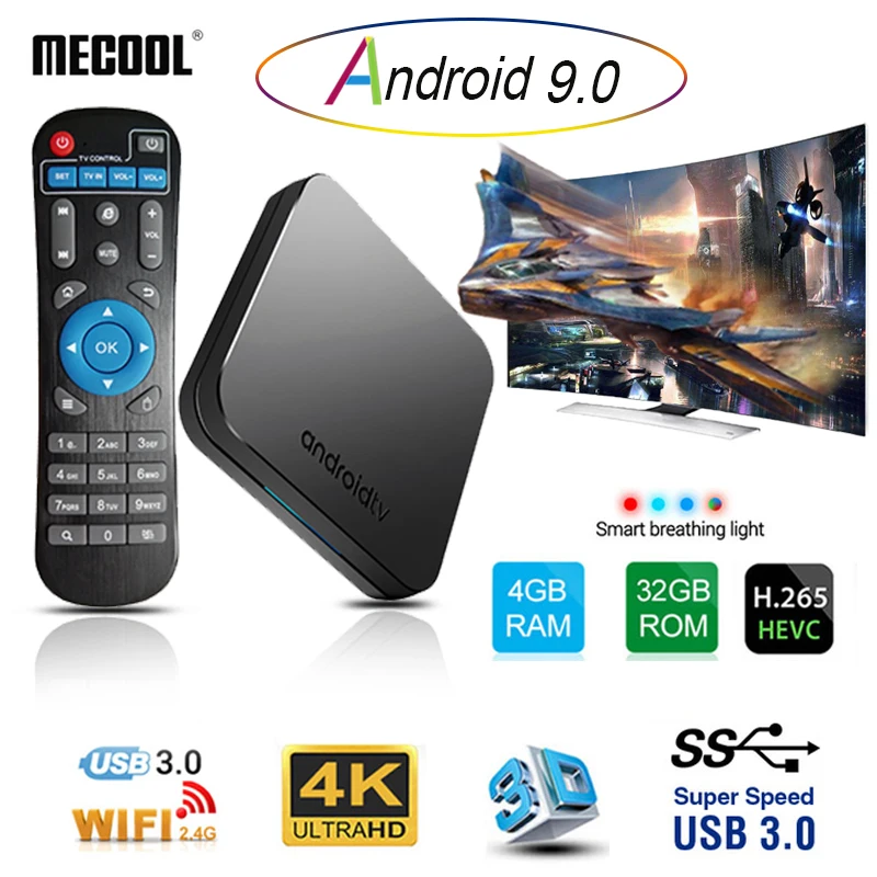 Mecool KM9 Android 9 0 Смарт ТВ коробка S905X2 4 Гб DDR4 Оперативная память 32 GB Встроенная 2 4G/5G Wi-Fi