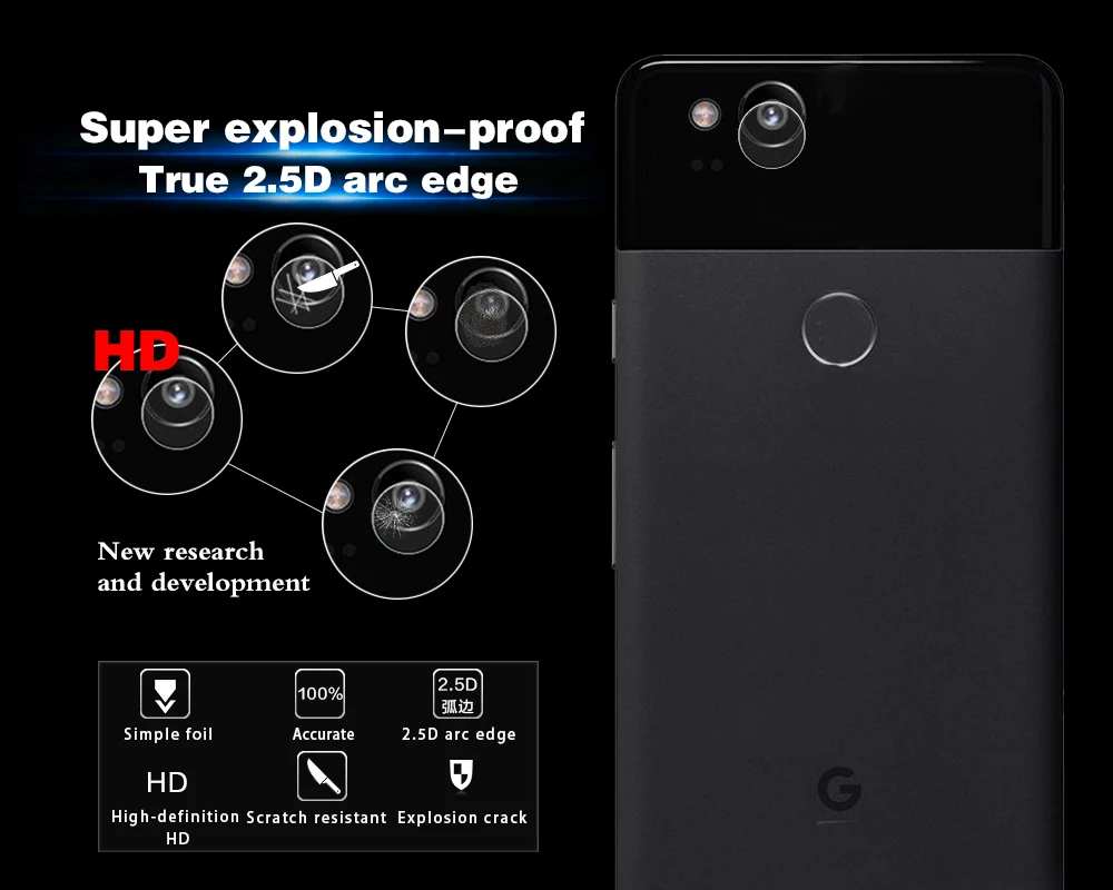 HD Задняя камера Объектив Закаленное стекло пленка для Google Pixel 2 5 0 &quotЗадняя