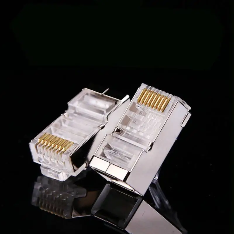 Adsl 100 шт. RJ45 CAT6 Модульный Кабельный разъем Ethernet позолоченный сетевой для