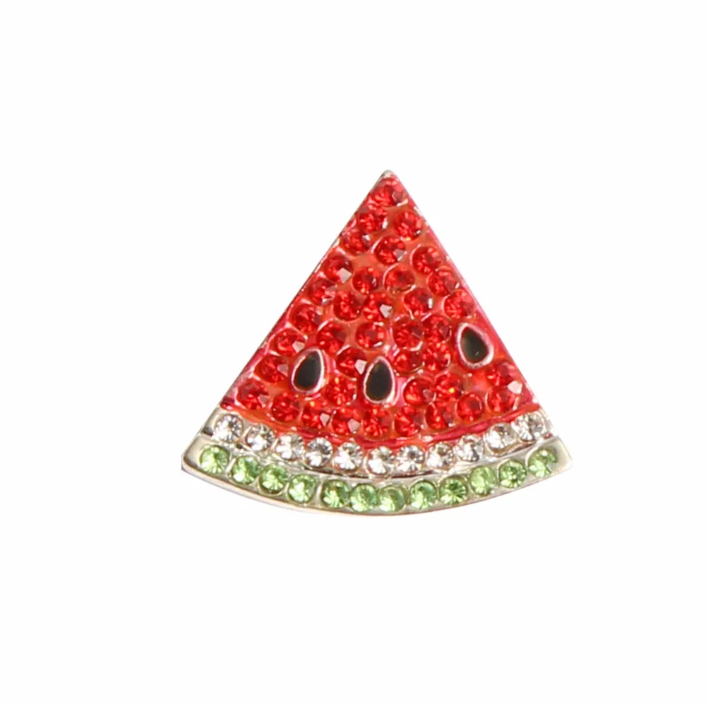 

Free shipping Diamond 20*27mm 50PCS flatback fruit watermelon rhinestone button for DIY crafts embellishment(BTN-5697)