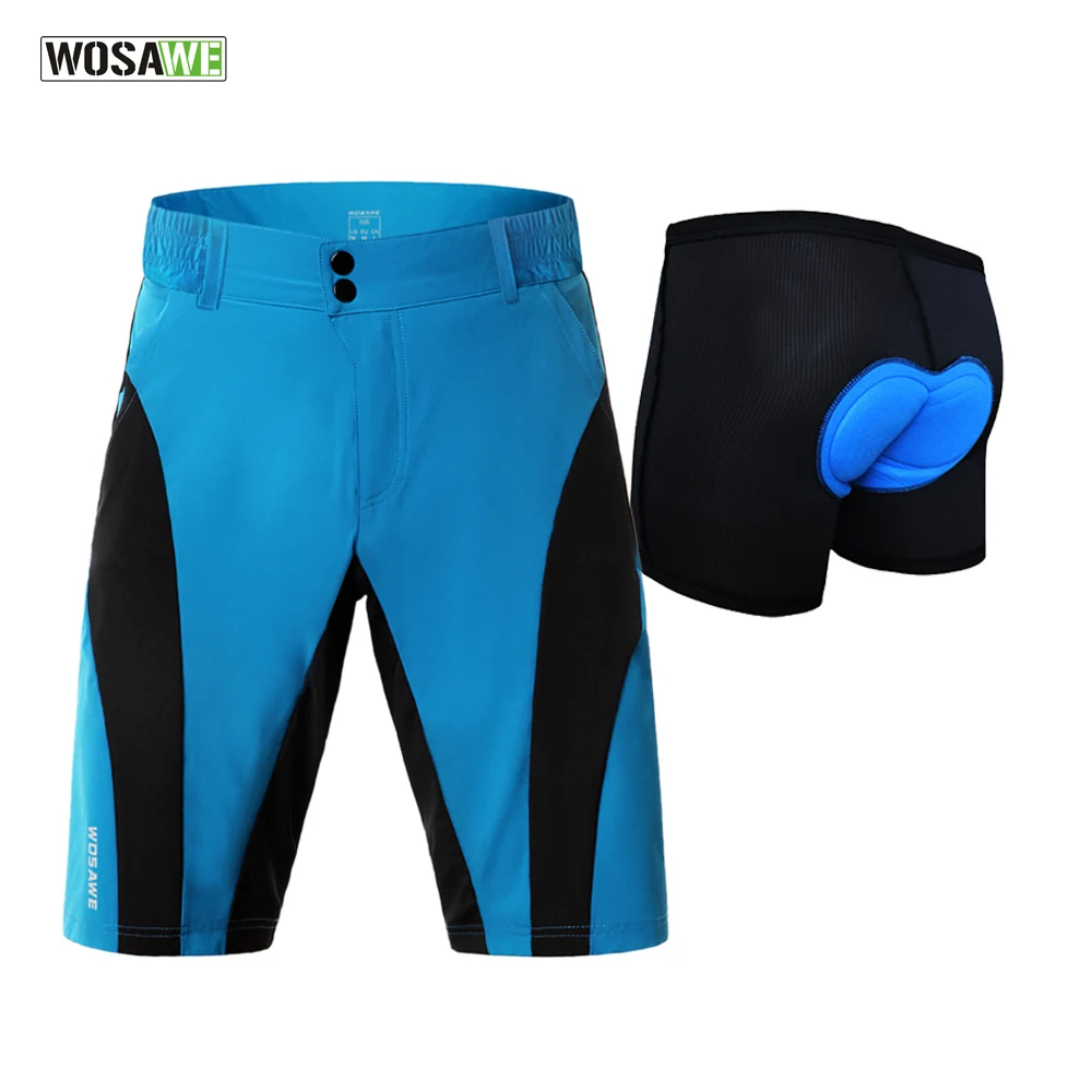 shorts and underwear WOSAWE велосипедные шорты быстросохнущие спортивные брюки для досуга велосипед бермуды фитнес шорты для бега с нижним бельем - Цвет: shorts and underwear