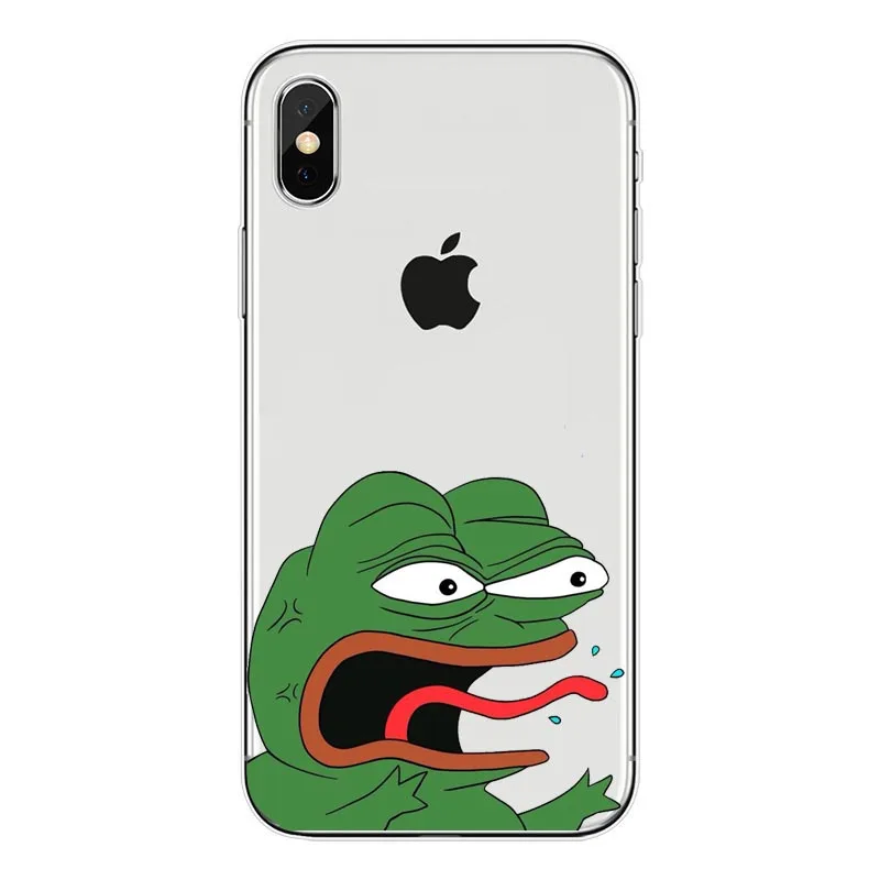 Для iPhone 11 7 7Plus 6S 6Plus 8 8Plus XS MAX XR SE Pepe Memes Sad Frog Мягкий ТПУ чехол для телефона Модный