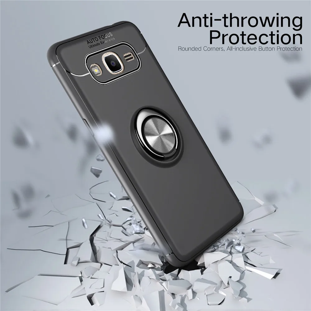 Для samsung Galaxy Grand Prime G530 G531 металлический магнитный автомобильный чехол-подставка с кольцом, силиконовый чехол из ТПУ для samsung G 530 531, чехол s